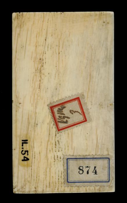 Wing, left (fragment of a diptych), 2 registers, bands of roses (décor de roses) (Back)