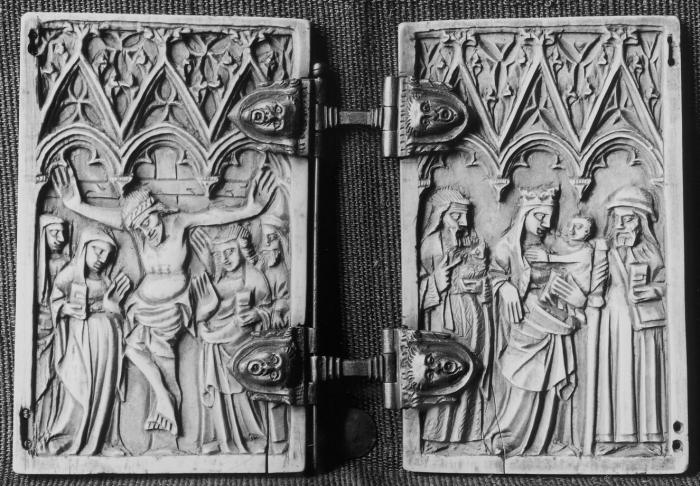 Diptych, 1 register, 3 arches across (plaquette; frise d'arcatures) (Front)