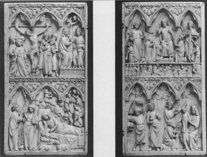 Diptych, 2 registers, 3 arches across (frise d'arcatures) (Front)