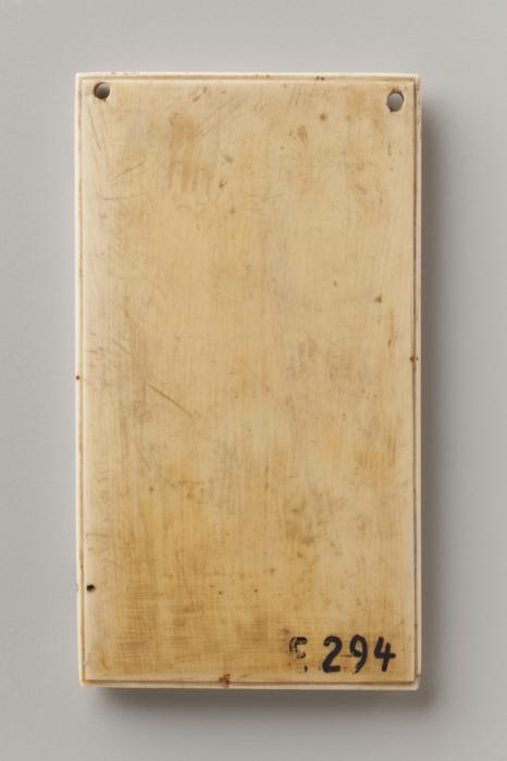 Wing, left (fragment of a diptych), 2 registers, 3 arches across (plaquette; frise d'arcatures) (Back)