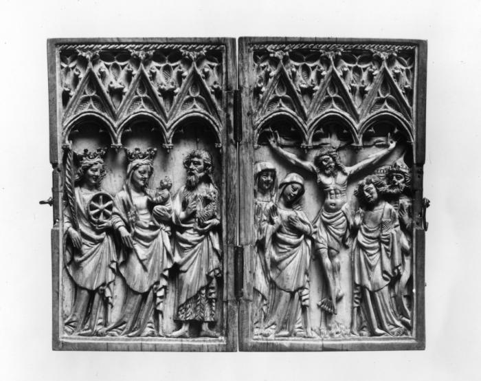 Diptych, 1 register, 3 arches across (plaquettes; frise d'arcatures) (Front)