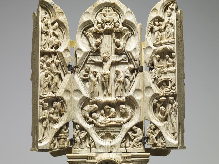 Opening Virgin triptych (Vierge ouvrante); Boubon Virgin (Vierge de Boubon) (Detail, front (open))