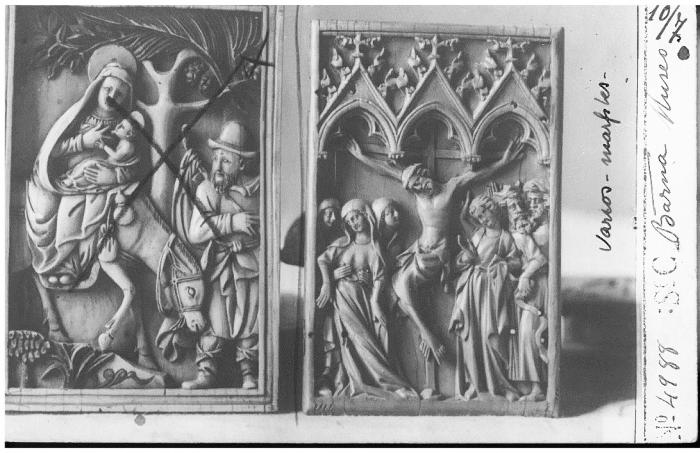 Wing, right (fragment of a diptych), 1 register, 3 arches across (frise d'arcatures; plaquette) (Front)