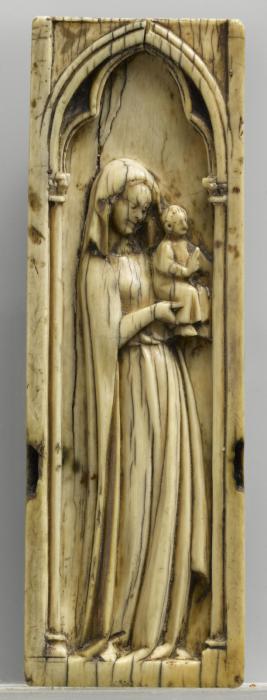 Panel (fragment of a polyptych), 1 register, 1 arch across (colonnettes) (Front)