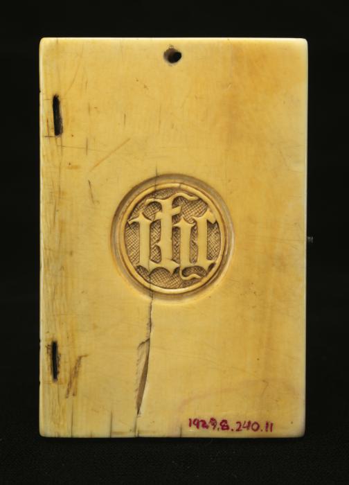 Wing, left (fragment of a diptych), 1 register, 1 ogee arch across (colonnettes) (Back)