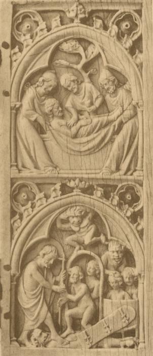 Diptych, 2 registers, 1 arch across (colonnettes) (Wing, right)