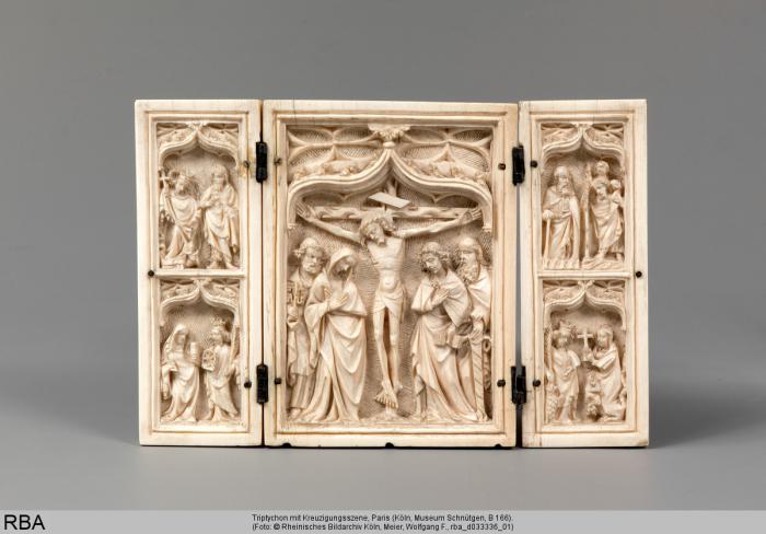 Triptych, 1 register and 2 registers, 1 ogee arch across (Front)