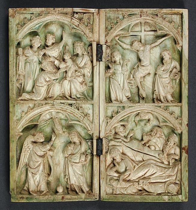 Diptych, 2 registers, 1 arch across (Front)