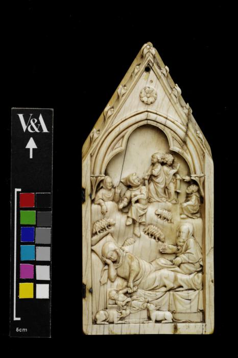 Gabled panel (part of a polyptych), 1 register, 1 arch across (Front)