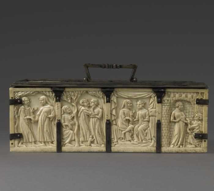 Casket, with arches, quatrefoils, rosettes (coffret; frise d'arcatures; quatre-feuilles) (Body, back)