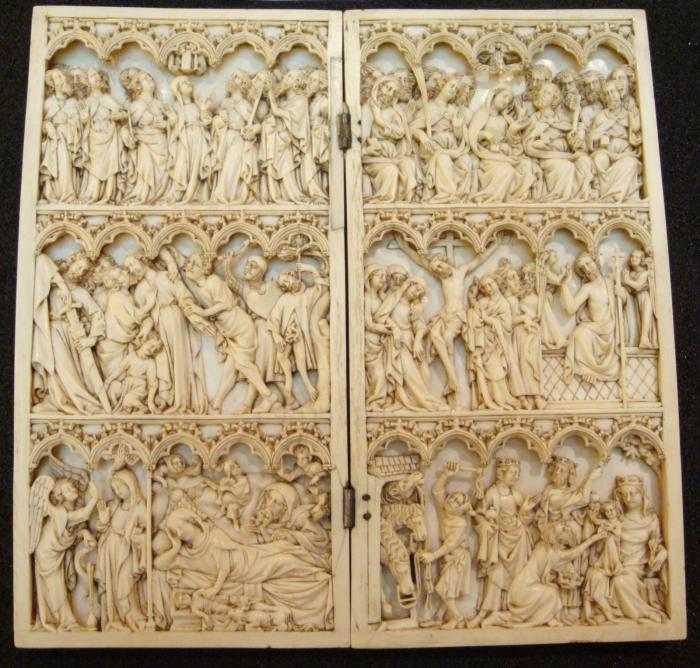 Diptych, 3 registers, 5 arches across (frise d'arcatures) (Front)