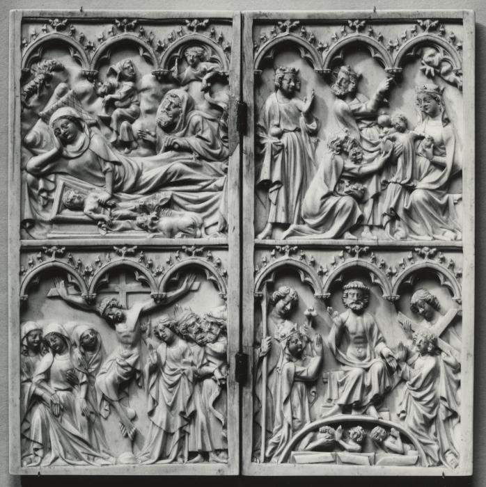 Diptych, 2 registers, 3 arches across (frise d'arcatures) (Front)