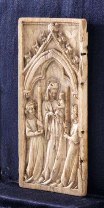 Wing, left (fragment of a diptych), 1 register, 1 arch across (plaquette) (Side)