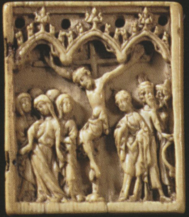 Wing, right (fragment of a diptych), 1 register, 3 arches across (plaquette) (Front)