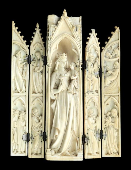 Gabled polyptych, with arches (tabernacle) (Front)