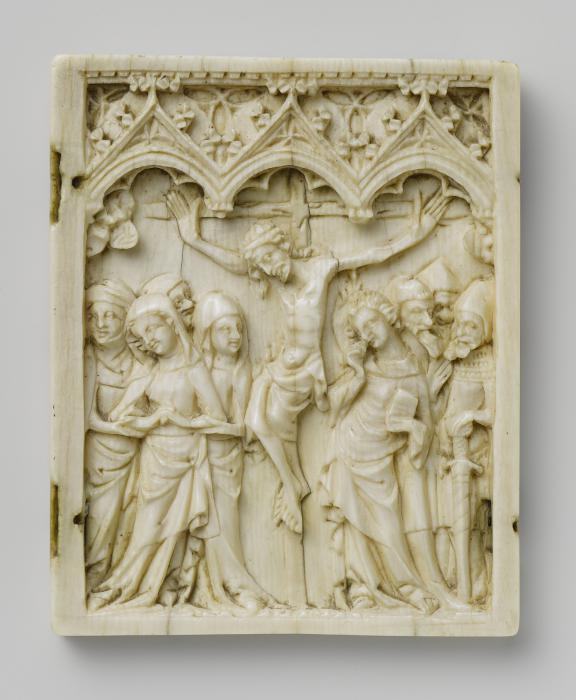 Wing, right (fragment of a diptych), 1 register, 3 arches across (frise d'arcatures; plaquette) (Front)