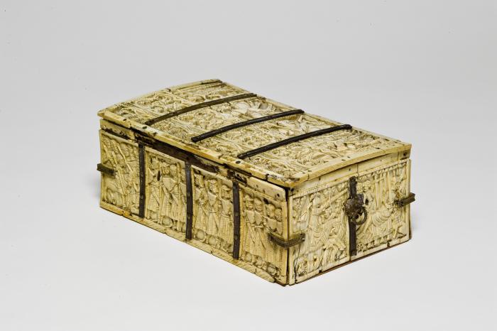 Casket, with quatrefoils (coffret; quatre-feuilles); also known as the Gort Casket (Body, Back)