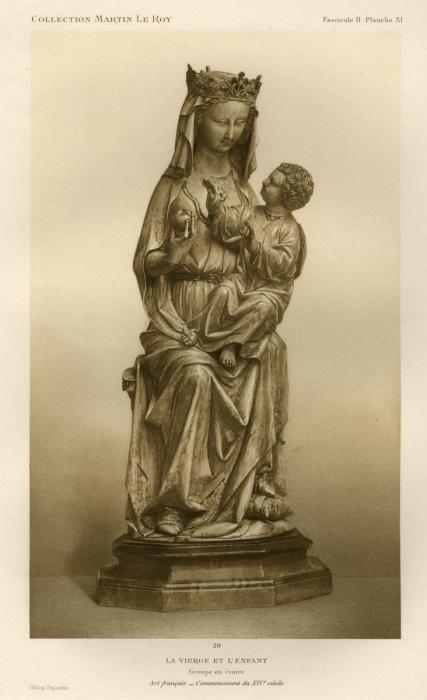 Statuette with band of rosettes (décor de roses); known as 'Vierge de Frigolet' and 'Vierge Martin Le Roy' (Front)