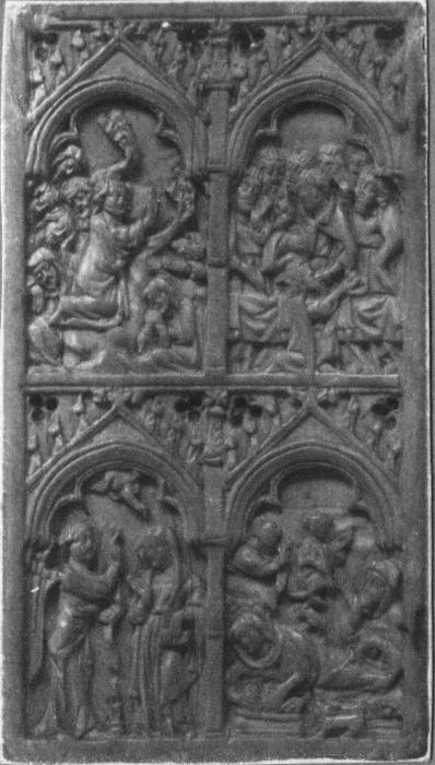 Wing, left (fragment of a diptych), 2 registers, 2 arches across (frise d'arcatures) (Front)