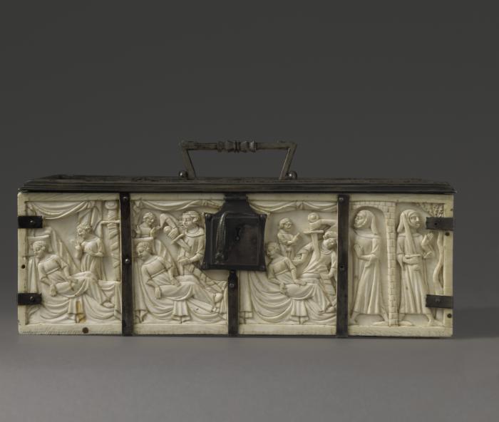 Casket, with arches, quatrefoils, rosettes (coffret; frise d'arcatures; quatre-feuilles) (Body, front)