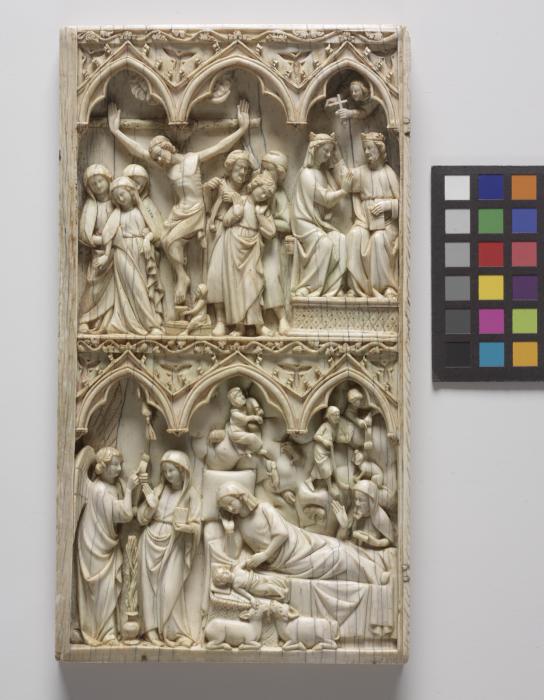 Diptych, 2 registers, 3 arches across (frise d'arcatures) (Wing, left)