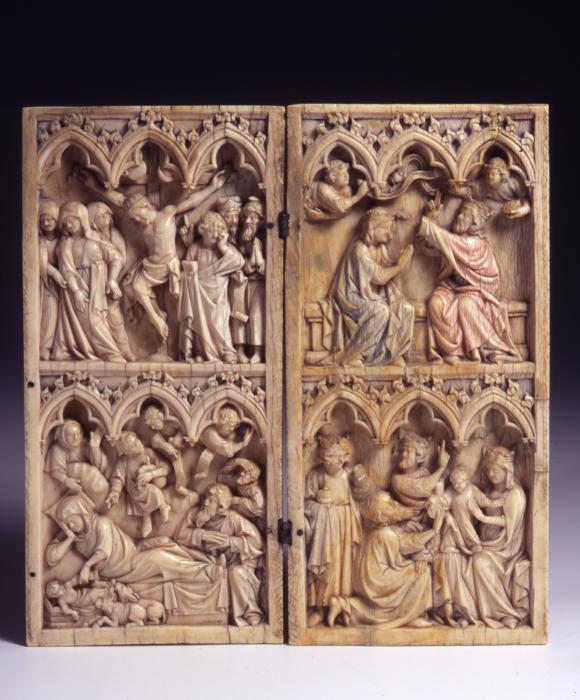 Diptych, 2 registers, 3 arches across (frise d'arcatures) (Front)