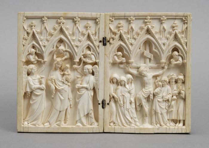 Diptych, 1 register, 3 arches across (plaquettes; frise d'arcatures) (Front)