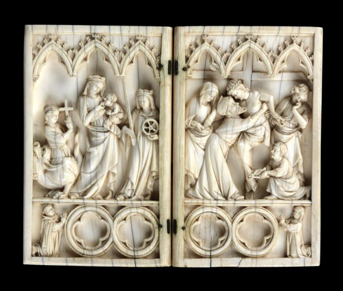 Diptych, 2 registers, 3 arches across (frise d'arcatures) (Front)