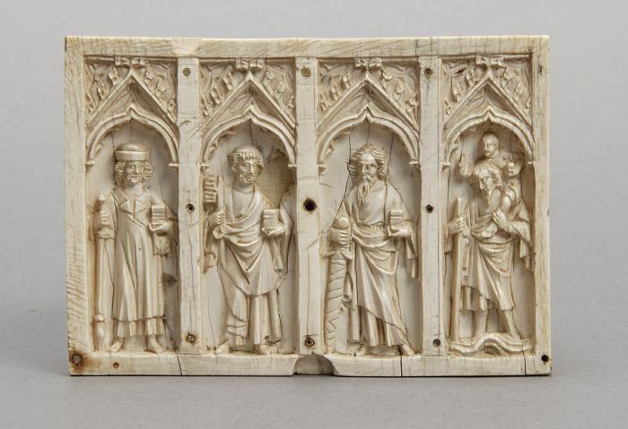 Panel (fragment of a casket), 1 register, 4 arches across (coffret) (Lid)