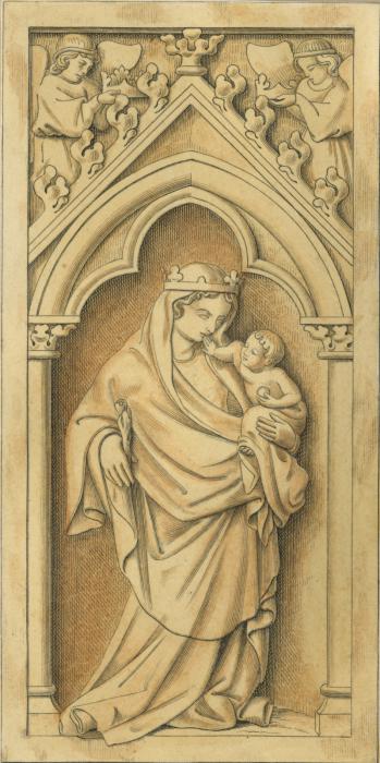 Panel (fragment of a triptych or polyptych), 1 register, 1 arch across (plaquette; colonnettes) (Front)