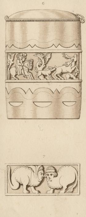 Oval box or pyxis (pyxide) (Engraving, detail)