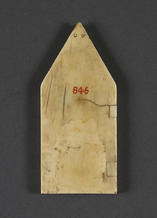 Gabled centre panel (fragment of a triptych), 1 register, 1 arch across (Back)