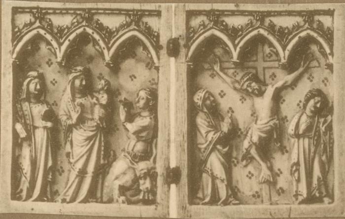 Diptych, 1 register, 3 arches across (plaquettes; frise d'arcatures) (Front)