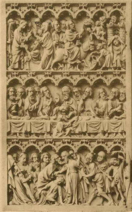 Diptych, 3 registers, 7 arches across (frise d'arcatures) (Wing, left)