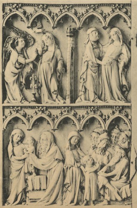 Diptych, 2 registers, 5 arches across (frise d'arcatures) (Wing, left)