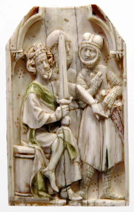 Gabled panel (fragment of a polyptych; tabernacle), 1 register, 1 arch across (Front)