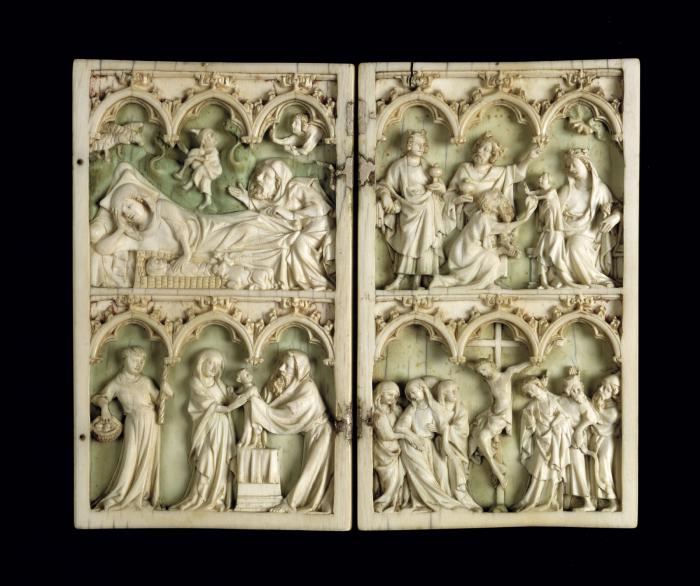 Diptych, 2 registers, 3 arches across (frise d'arcatures) (Front)