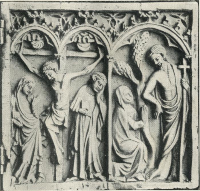 Diptych, 1 register, 3 arches across (frise d'arcatures, colonnettes) (Wing, right)