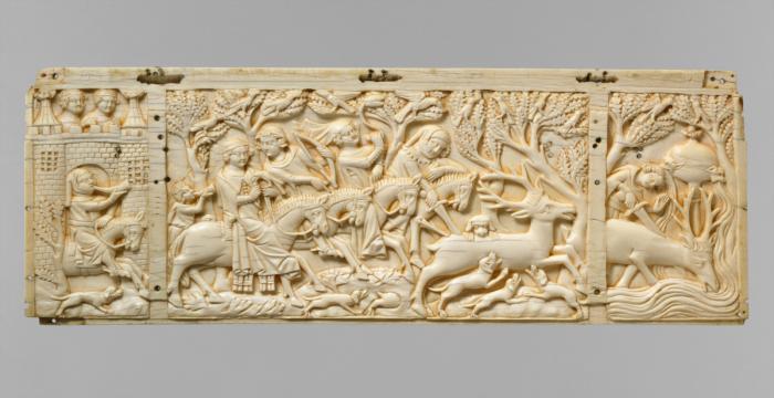 Panel (fragment of a casket; back; coffret); known as the 'Coffret de l'Académie' (Front)