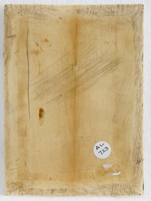 Wing, left (fragment of a diptych), 1 register, 3 arches across (plaquette) (Back)