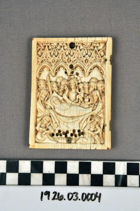 Wing, left (fragment of a diptych), 1 register, 4 arches across (frise d'arcatures; plaquette) (Front)