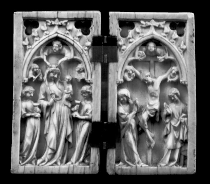 Diptych, 1 register, 1 arch across (plaquettes) (Front)