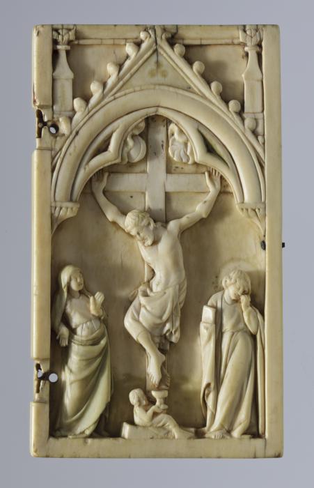 Wing, right (fragment of a diptych), 1 register, 1 arch across (plaquette) (Front)