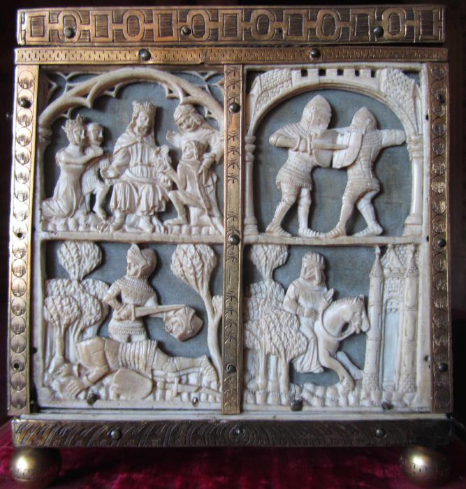 Casket with openwork panels (plaques ajourées; coffret); known as the ‘Flaxley Casket’ (End, left)