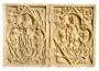 Diptych, 1 register, with quatrefoil enclosed in a diamond (plaquettes; quatre-feuilles) (CAST, front)