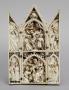 Gabled triptych, 2 registers, 1 arch across (Front)