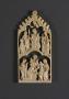 Gabled openwork centre panel (fragment of a triptych or polyptych), 2 registers, 1 arch across (plaque ajourée) (Front)