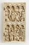 Wing, right (fragment of a diptych), 2 registers, 4 arches across, bands of rosettes (frise d'arcatures; colonnettes; décor de roses) (Front)