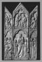 Gabled triptych, 2 registers, 1 arch across (Front)