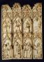 Gabled panels (4), 2 registers, 1 arch across (fragments of a polyptych; tabernacle; frise d'arcatures; colonnettes) (Front)